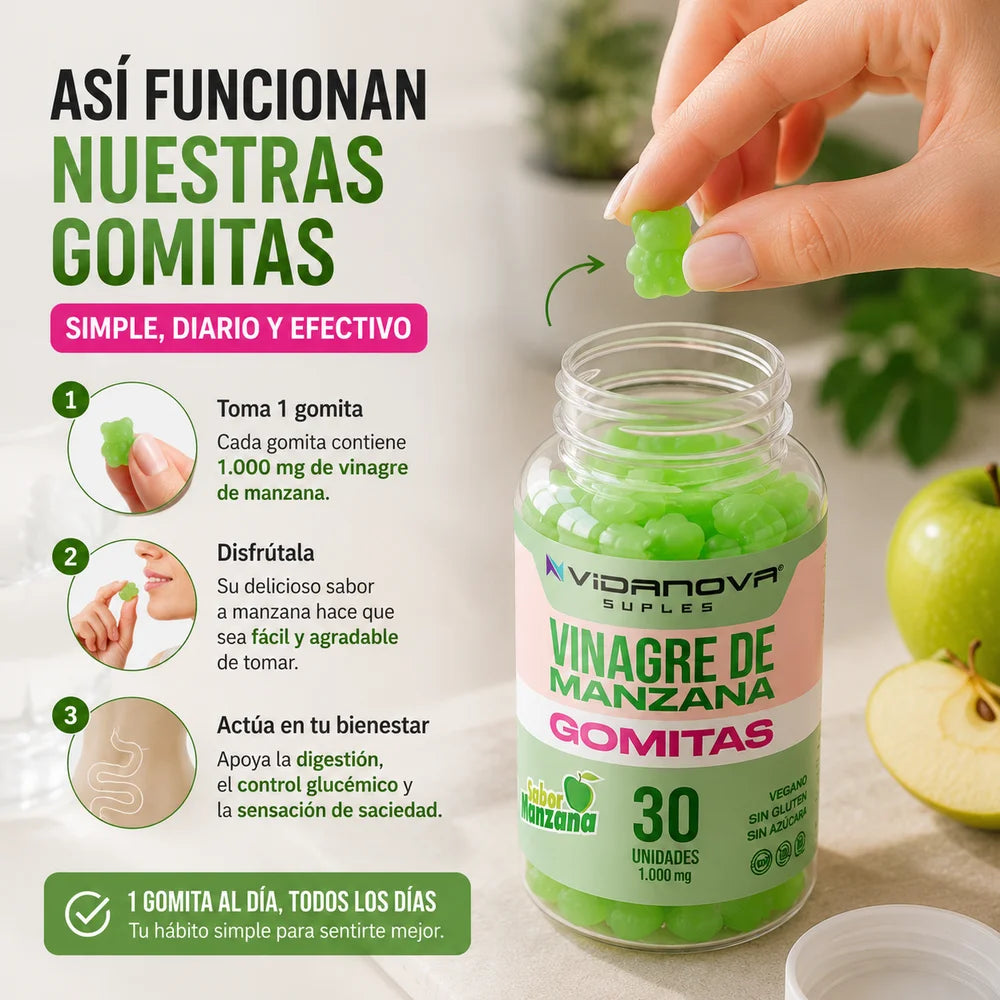 GOMITAS VINAGRE DE MANZANA 1000MG