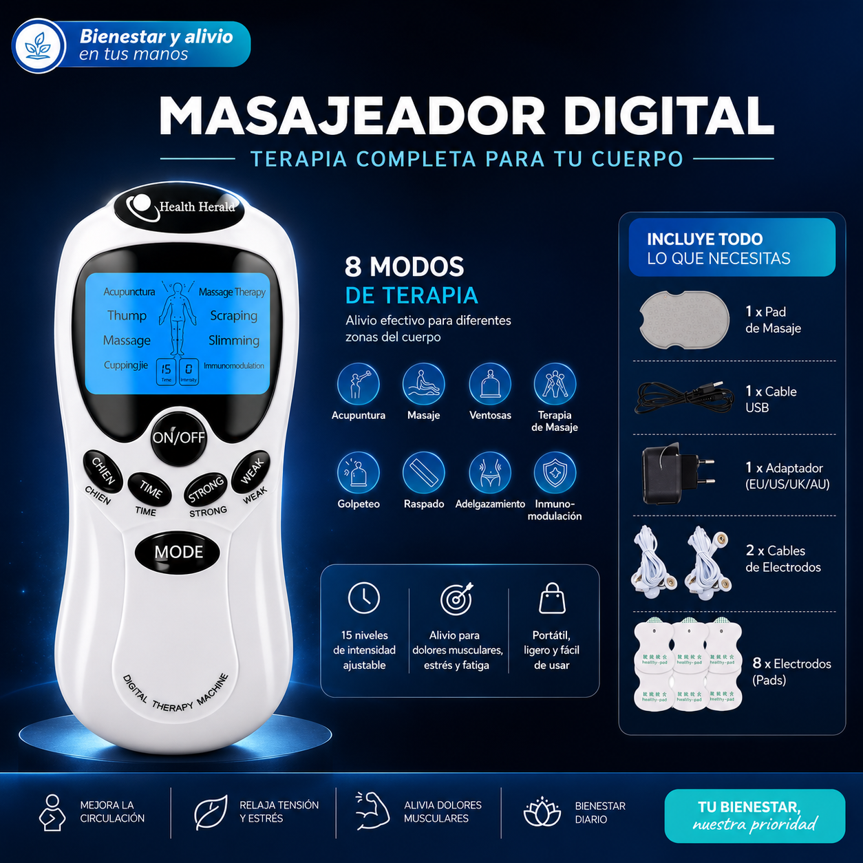 Masajeador Digital Electro Estimulador